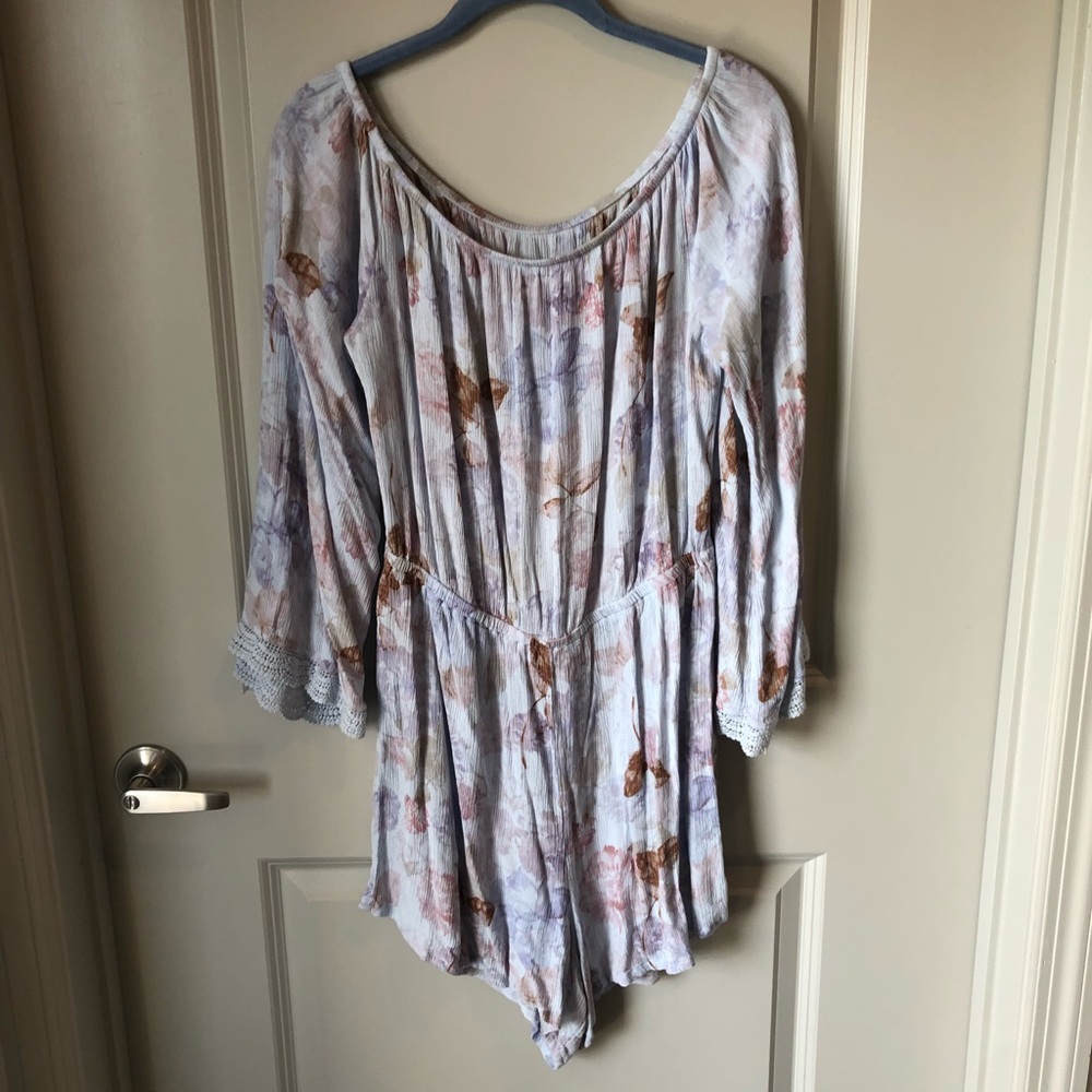 Mossimo Long Sleeve Floral Romper